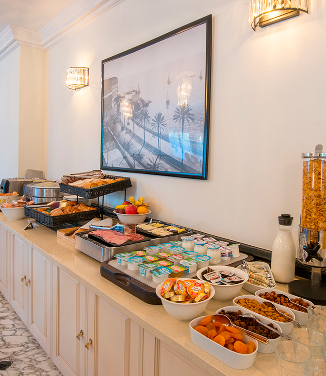 Continental breakfasts at the Carlton Beaulieu hotel